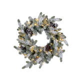 Blue Spruce Wreath with LED Lights