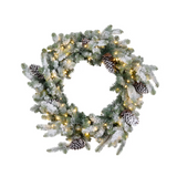 Blue Spruce Wreath with LED Lights