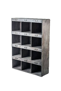 Extra-Large Rustic Recycled Pine Twelve Compartment Display