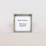 mini best wished warmed regards hanging sign