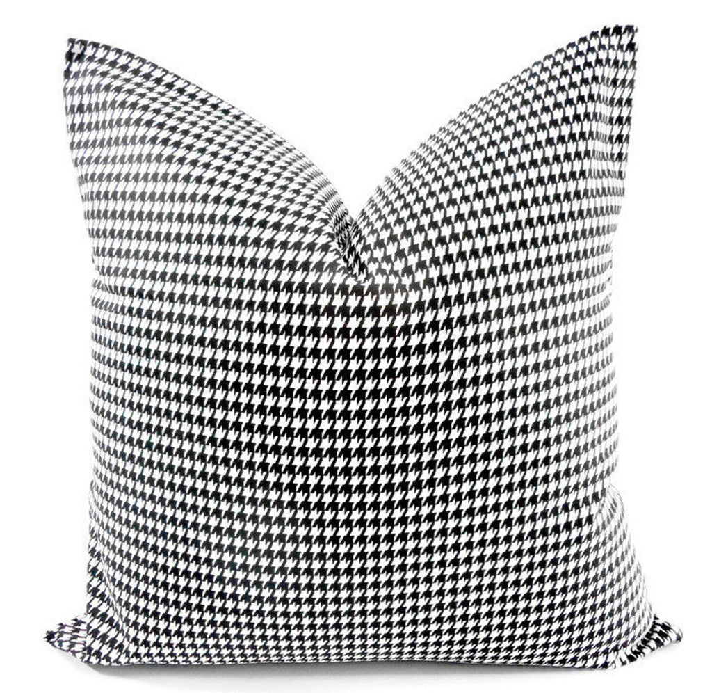 Black White Mini Houndstooth Pillow Cover Modern Rustic Home