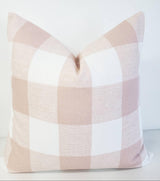 Blush Pink Buffalo Check Pillow Cover