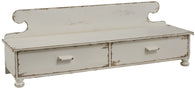 white distressed rustic shelf