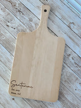 Custom Engraved Family Name Paddle Cutting Board