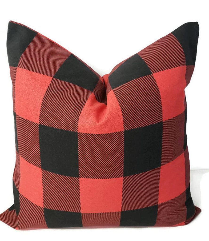 Red and black buffalo plaid pillow covers online