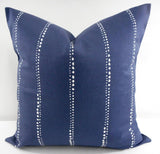 Farmhouse Carlo Vintage Indigo Blue Stripe pillow sham