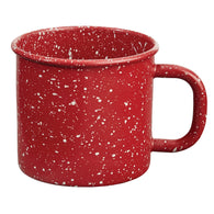 Red and White Granite Enamelware Mug