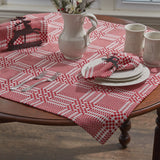 high quality affordable red coverlet table square