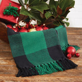 green comfy festive wicklow check throw