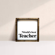 world's best teacher wooden sign
