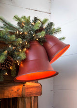 Vintage-Style Red Metal Bell Light, Large
