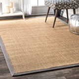 Machine Woven Orsay Sisal Rug, Farmhouse Decor, floor coverings, natural fibers, casual, area rug, grey border