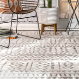 Outdoor Tribal Gretchen Rug, Farmhouse Decor, area rug, floor coverings, contemporary, transitional, light grey