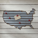 Galvanized US Map Memo Board