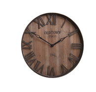 Old Town Galvanized Wood Wall Clock