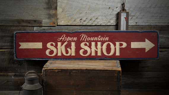 Aspen Ski Shop Sign – Modern Rustic Home
