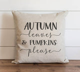 Autumn Leaves & Pumpkins Please 20 x 20 Pillow Cover