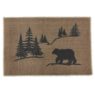 vintage brown bear scene rug 