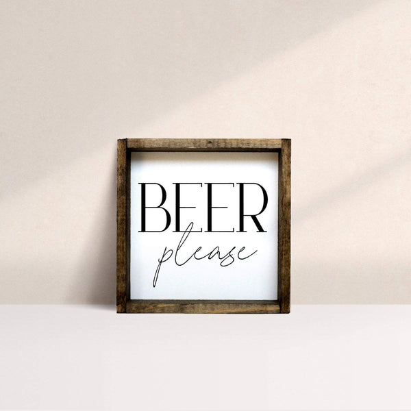 Beer please wooden sign gift