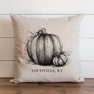 black pumpkin sketch modern rustic pillow cover