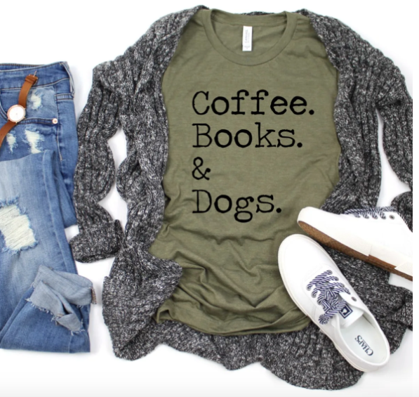 Coffee Books & Dogs T-Shirt