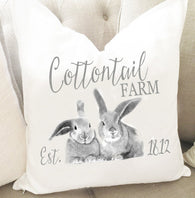 Cotton Tail Farm Bunny Throw Pillow