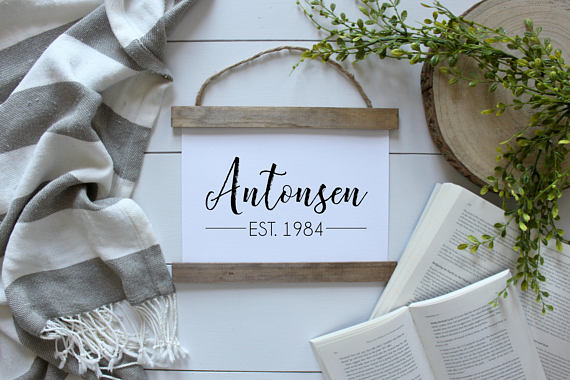 Example Last Name Poster Custom Last Name and Year Canvas Poster – Modern Rustic Home