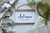 Custom Last Name and Year Canvas Poster