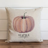 Red Watercolor Fall Pumpkin Custom Pillow Cover