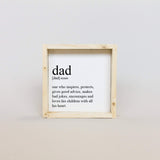 mini father definition wooden hanging sign