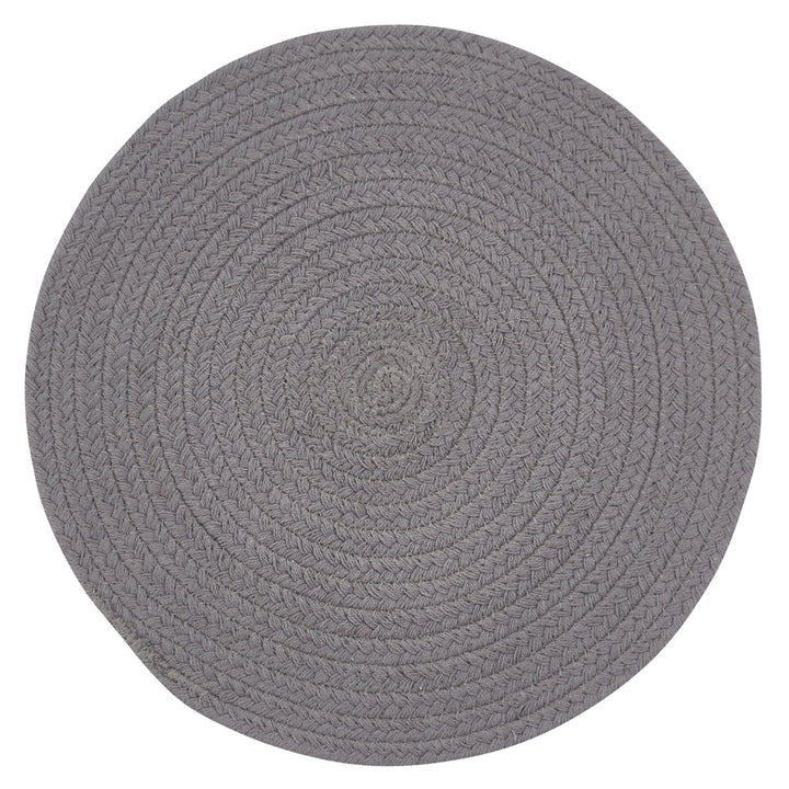 round grey woven placemat