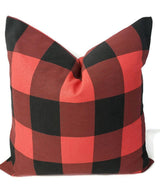 Buffalo Check Red and Black Farmhouse Pillow Cover