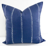 Carlo Vintage Indigo Blue Stripe pillow cover Farmhouse Decor