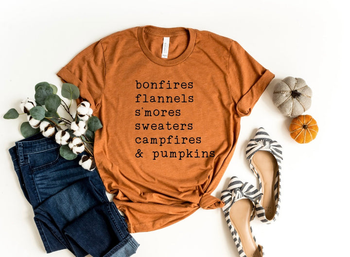 Favorite Fall Things T-Shirt Rust Orange