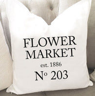 Flower Market Throw Pillow Cover