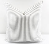 French Gray Farmhouse Ticking Stripe Pillow Cover