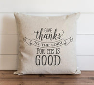 Fall Pillow Cover Give Thanks to The Lord Modern Rustic Home