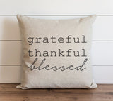 Fall Pillow Cover Grateful Thankful Blessed