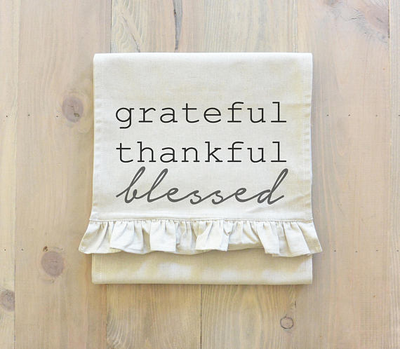 Grateful Thankful Blessed Table Runner