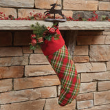 high quality and luxurious red and green plaid Greenhow Tartan Stocking