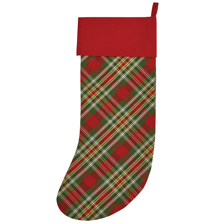 soft and plush red and green christmas stocking