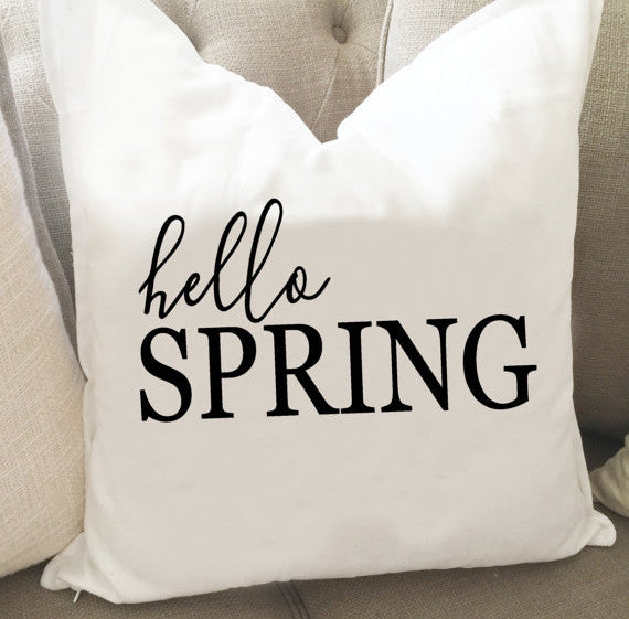 Hello Spring Throw Pillow Cover