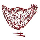Red Hillside Rooster Chicken Wire Frame Rooster Figure