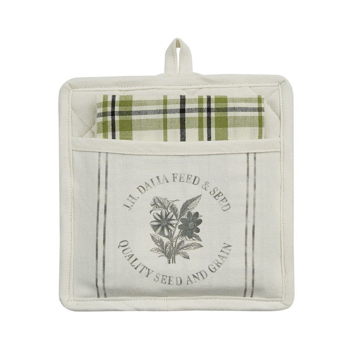 farmhouse J.H. DALIA POCKET POTHOLDER SET