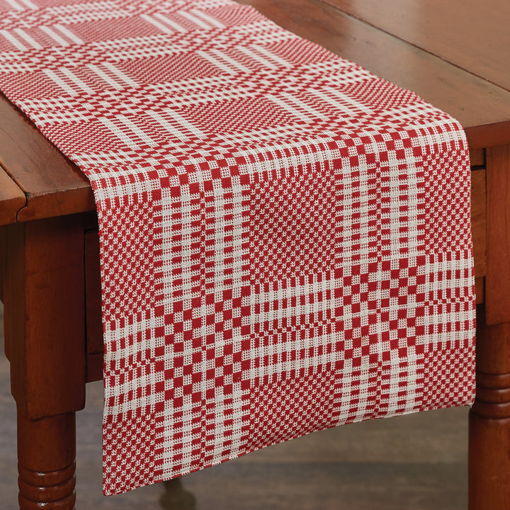 merry holiday red and white dinner table runner