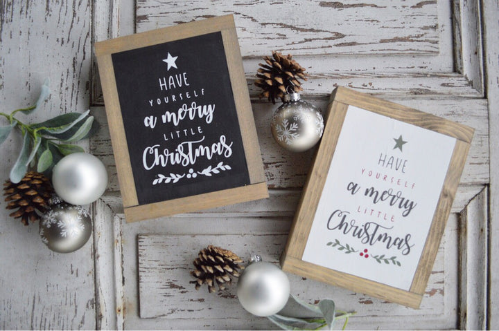 Merry Little Christmas Wood Sign - White or Black