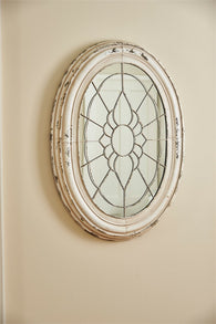 Metal Window Frame Mirror - Aged Cream