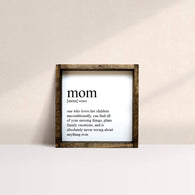 adorable mom definition wooden sign