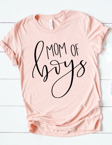 Mom of Boys Light Pink T-Shirt