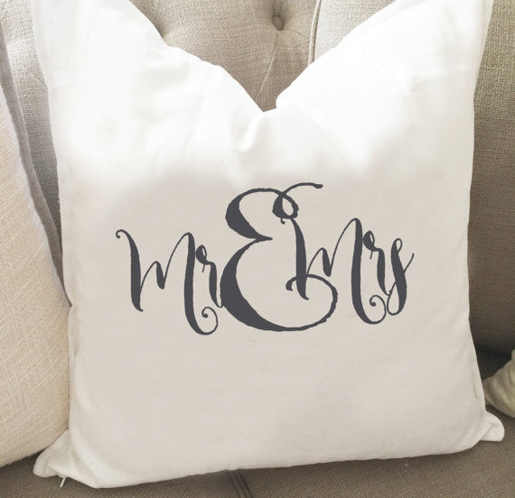 Mr and Mrs Throw Pillow Cover